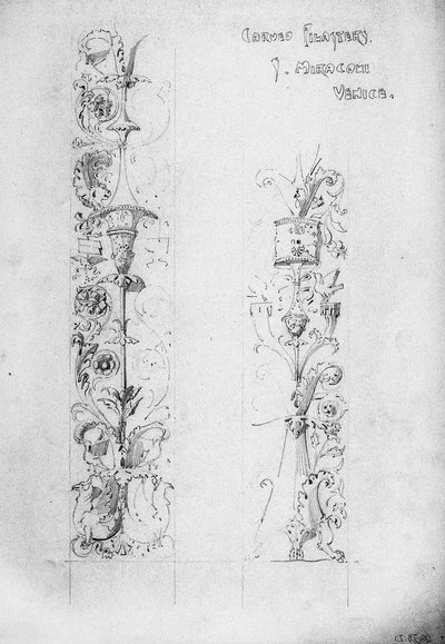 Rzeźbione pilastry, S. Miracoli, Wenecja, 1891 autorstwa Charles Rennie Mackintosh