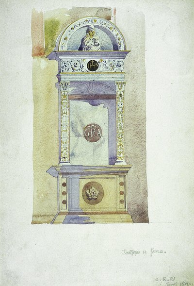 Certosa di Pavia, Memoriał, 1891 (akwarela na papierze) autorstwa Charles Rennie Mackintosh