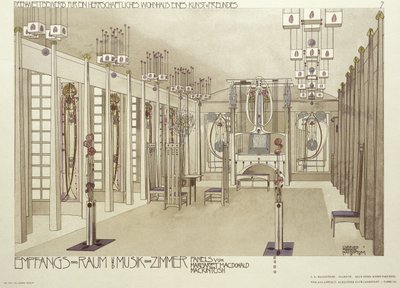 Projekt sali muzycznej, ok. 1901 autorstwa Charles Rennie Mackintosh