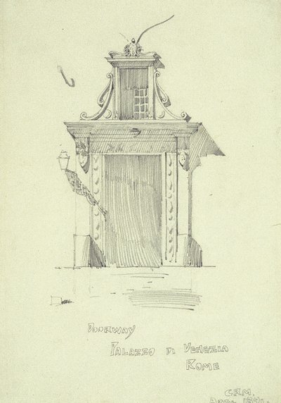 Wejście, Palazzo di Venezia, Rzym autorstwa Charles Rennie Mackintosh