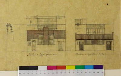 Harold Squire Studio: elewacje, elewacja alternatywna do Glebe Place autorstwa Charles Rennie Mackintosh