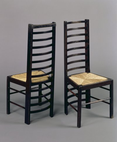 Krzesła z drabiną, ok. 1903 (dąb bejcowany) autorstwa Charles Rennie Mackintosh