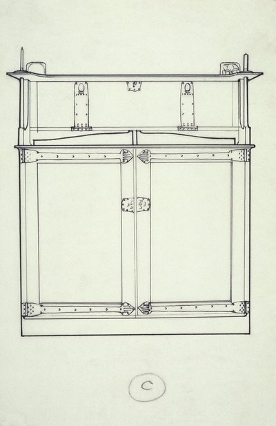 Rysowanie linii mebli (szafy), ok. 1910 (tusz na papierze) autorstwa Charles Rennie Mackintosh