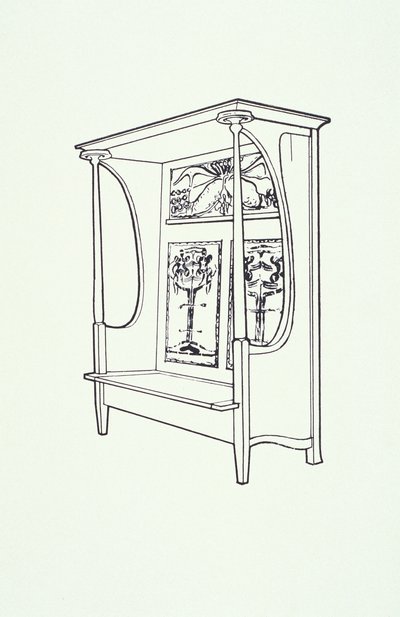 Rysowanie linii mebli (szafa), ok. 1910 (tusz na papierze) autorstwa Charles Rennie Mackintosh