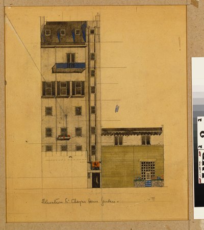 Londyn, elewacja proponowanego studia w Glebe Place i Upper Cheyne Walk autorstwa Charles Rennie Mackintosh
