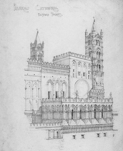 Katedra w Palermo, wschodnie wieżyczki, 1891 autorstwa Charles Rennie Mackintosh