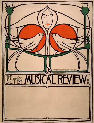 Scottish Musical Review (druk planograficzny, litografia, papier) autorstwa Charles Rennie Mackintosh