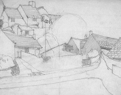 Szkic wioski angielskiej, ok. 1920 autorstwa Charles Rennie Mackintosh