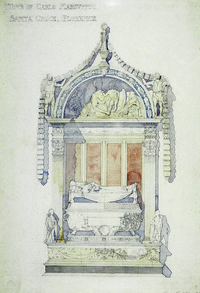 Grób Carlo Marsuppini, Santa Croce, Florencja, 1891 (akwarela na papierze) autorstwa Charles Rennie Mackintosh