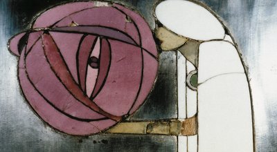 Biała szafka zaprojektowana dla Pani Rowat, 1902 (drewno, witraż, emalia) autorstwa Charles Rennie Mackintosh