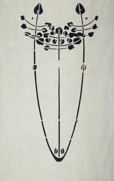 Nowoczesna reprodukcja z oryginalnego szablonu Mackintosha do dekoracji ścian, motyw drzewa, 1902 (kolor plakatu na papierze kasetowym) autorstwa Charles Rennie Mackintosh