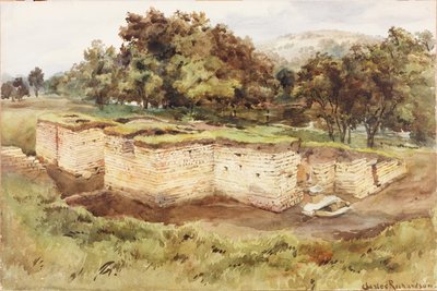 Chesters Bath House z południowego zachodu (kolor nadwozia, ołówek i wc na papierze) autorstwa Charles Richardson