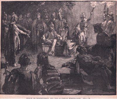Edwin z Northumbrii i chrześcijańscy misjonarze autorstwa Charles Ricketts