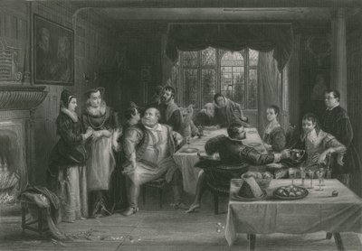 Falstaff i jego przyjaciele, wesołe żony Windsoru autorstwa Charles Robert Leslie