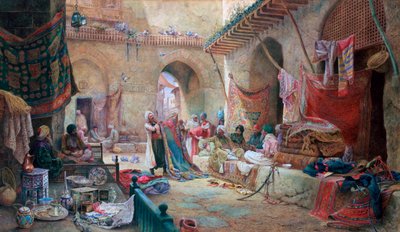 Bazar dywanów, Kair, 1887 autorstwa Charles Robertson