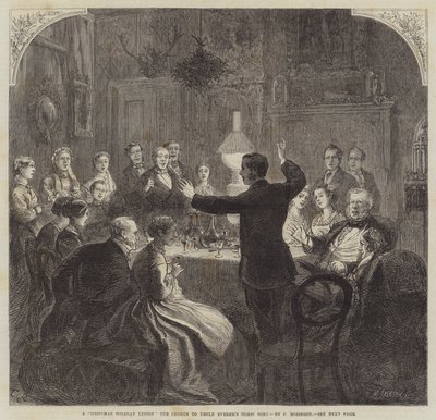 Świąteczna lekcja, chór do komicznej piosenki wujka Evereda autorstwa Sir John Charles Robinson