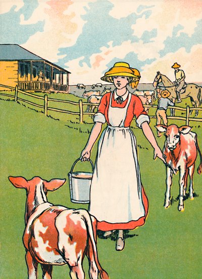 Australijska farma mleczarska, 1912 autorstwa Charles Robinson
