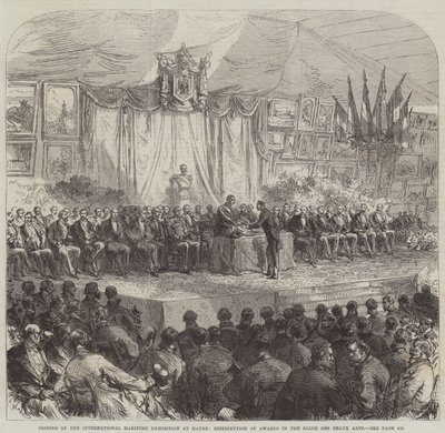 Zamknięcie Międzynarodowej Wystawy Morskiej w Hawrze, rozdanie nagród w Salon des Beaux Arts autorstwa Sir John Charles Robinson