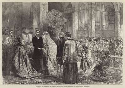 Ślub księcia Norfolk z lady Florą Hastings w oratorium w Brompton autorstwa Sir John Charles Robinson