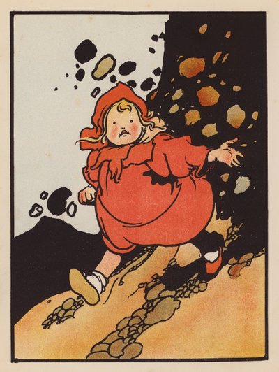 Nonsens: Dziewczyna nie radzi sobie na wzgórzu (kolorowa litografia) autorstwa Charles Robinson