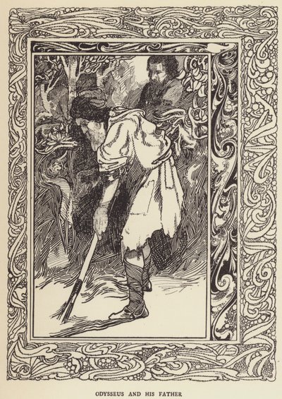 Odyseusz i jego ojciec autorstwa Sir John Charles Robinson