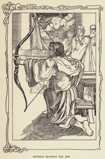 Odyseusz ciągnący łuk autorstwa Sir John Charles Robinson