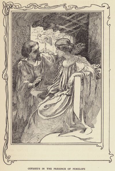 Odyseusz w obecności Penelopy autorstwa Sir John Charles Robinson