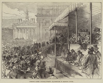 Otwarcie Queen Victoria-Street, Blackfriars do Mansion House autorstwa Sir John Charles Robinson
