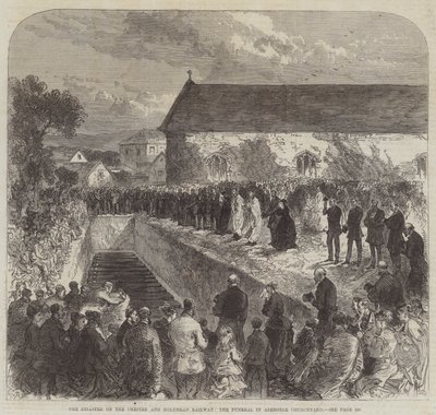 Katastrofa na Chester i Holyhead Railway, pogrzeb na cmentarzu w Abergele autorstwa Sir John Charles Robinson