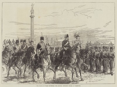 Książę Walii przegląda Norfolk Artillery Militia w Yarmouth autorstwa Sir John Charles Robinson