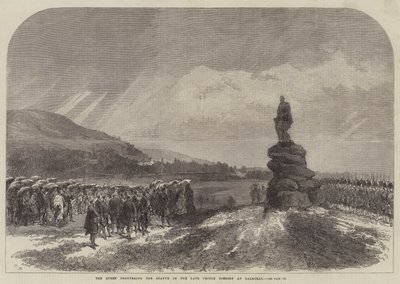 Królowa odsłaniająca posąg zmarłego księcia konsula w Balmoral autorstwa Sir John Charles Robinson