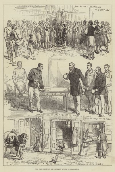 Wojna, szkice w Belgradzie autorstwa Sir John Charles Robinson