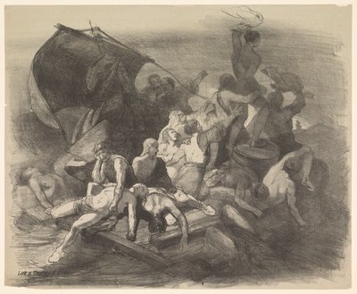 Wrak Meduzy. Scena z dramatu o tej nazwie autorstwa Charles Rochussen