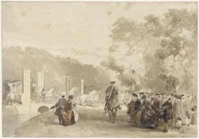 Trener Księcia, jadący od podjazdu Huis ten Bosch autorstwa Charles Rochussen