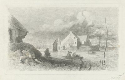 Powódź w Lith Katastrofa powodziowa 1855 (tytuł serii) autorstwa Charles Rochussen
