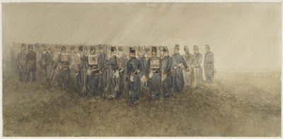 Pauza batalionu piechoty na wrzosowisku autorstwa Charles Rochussen