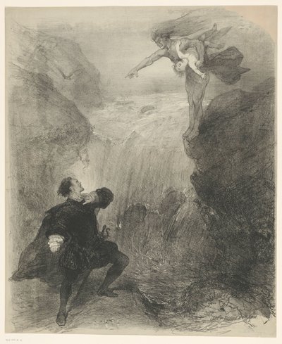 Scena z baletu „Potwór i magik” autorstwa Charles Rochussen