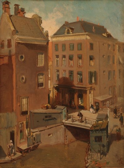 Osjessluis w pobliżu Kalverstraat w Amsterdamie autorstwa Charles Rochussen