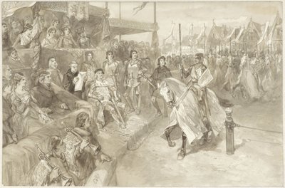 Gra turniejowa w Haarlemie, ilustracja odcinka z De Roos van Dekama autorstwa Charles Rochussen
