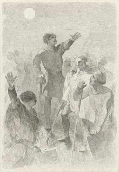 Wilfried otoczony przez swoich wojowników autorstwa Charles Rochussen