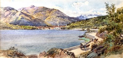 Jezioro Mergozzo Jezioro Maggiore w pobliżu Pallanzy (akwarela) autorstwa Charles Rowbotham