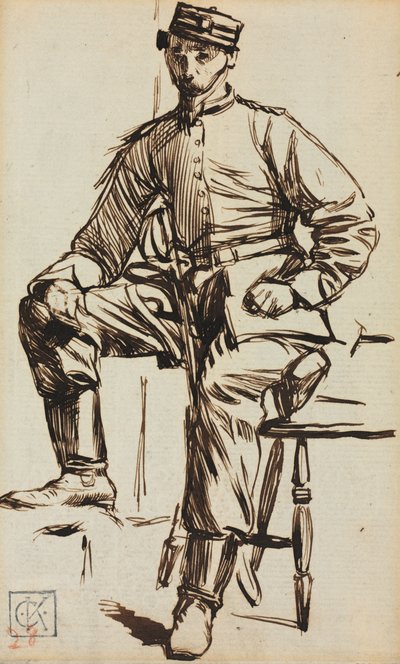 Charles Keene jako wolontariusz autorstwa Charles Samuel Keene