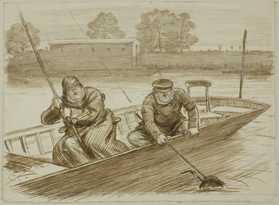 Scena wędkarska autorstwa Charles Samuel Keene