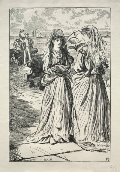 Lady Nelly - Flirt, 1865. autorstwa Charles Samuel Keene