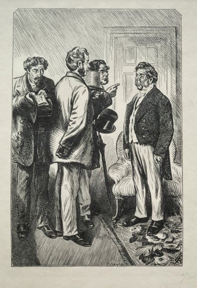 Nasz bożonarodzeniowy indyk, pan Bobsby zaniepokojony, 1868. autorstwa Charles Samuel Keene