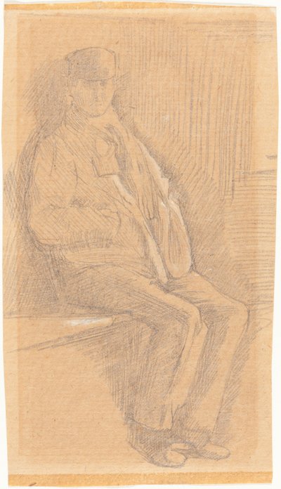 Siedzący mężczyzna autorstwa Charles Samuel Keene