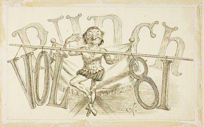 Studium dla strony tytułowej z Punch, tom 81 autorstwa Charles Samuel Keene