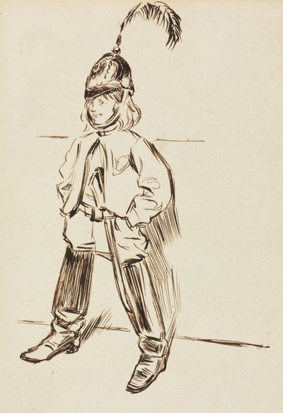 Badanie dziecka w kasku i butach autorstwa Charles Samuel Keene