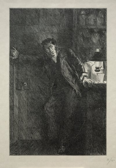Płaszcz z futrzaną podszewką autorstwa Charles Samuel Keene