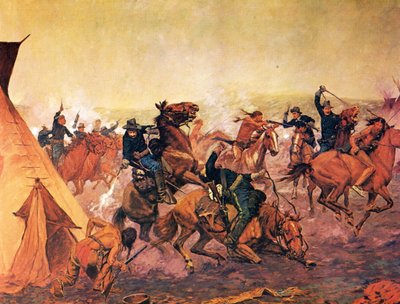 Atak o świcie autorstwa Charles Schreyvogel